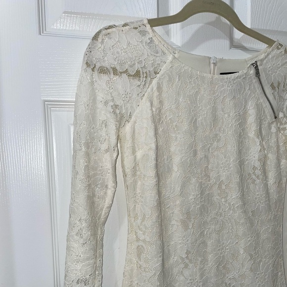 💰3 For $25 💰Armani Exchange Off White Lace Mini Dress SZ 0​​ - Picture 2 of 9